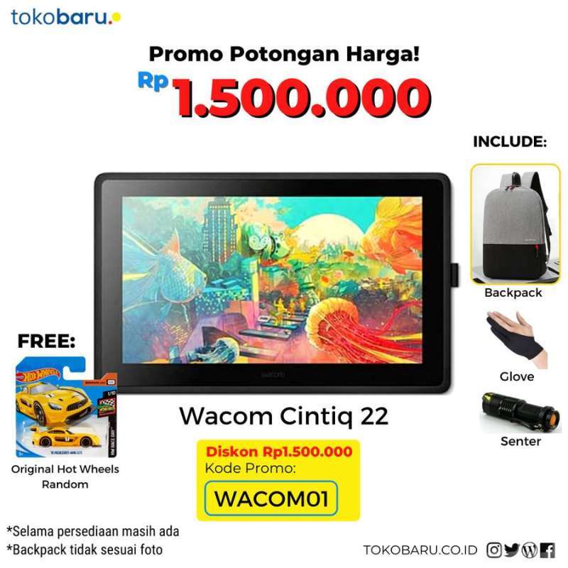 Jual Wacom Dtk-2260 Cintiq Venus 22 Garansi 1 Tahun Di Seller Tokobaru ...