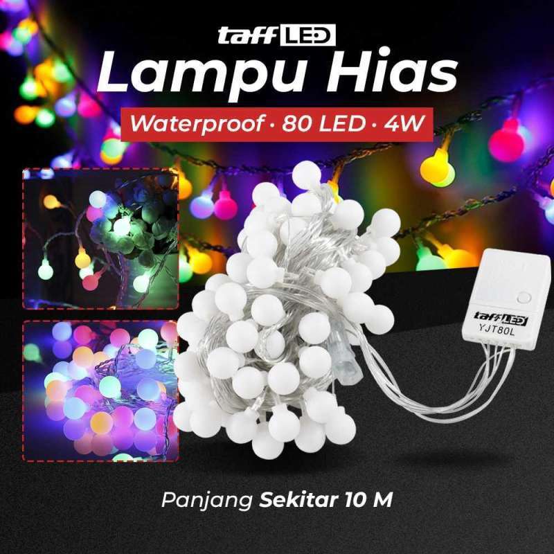Promo Lampu Hias String Lights Waterproof 80 Led 4w 10m Model Ball