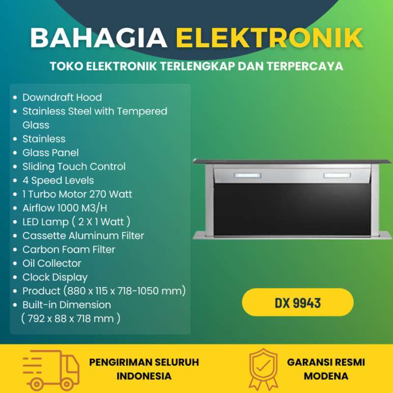 Jual Modena Dx 9943 Downdraft Hood Digital Series Di Seller Gansirsa