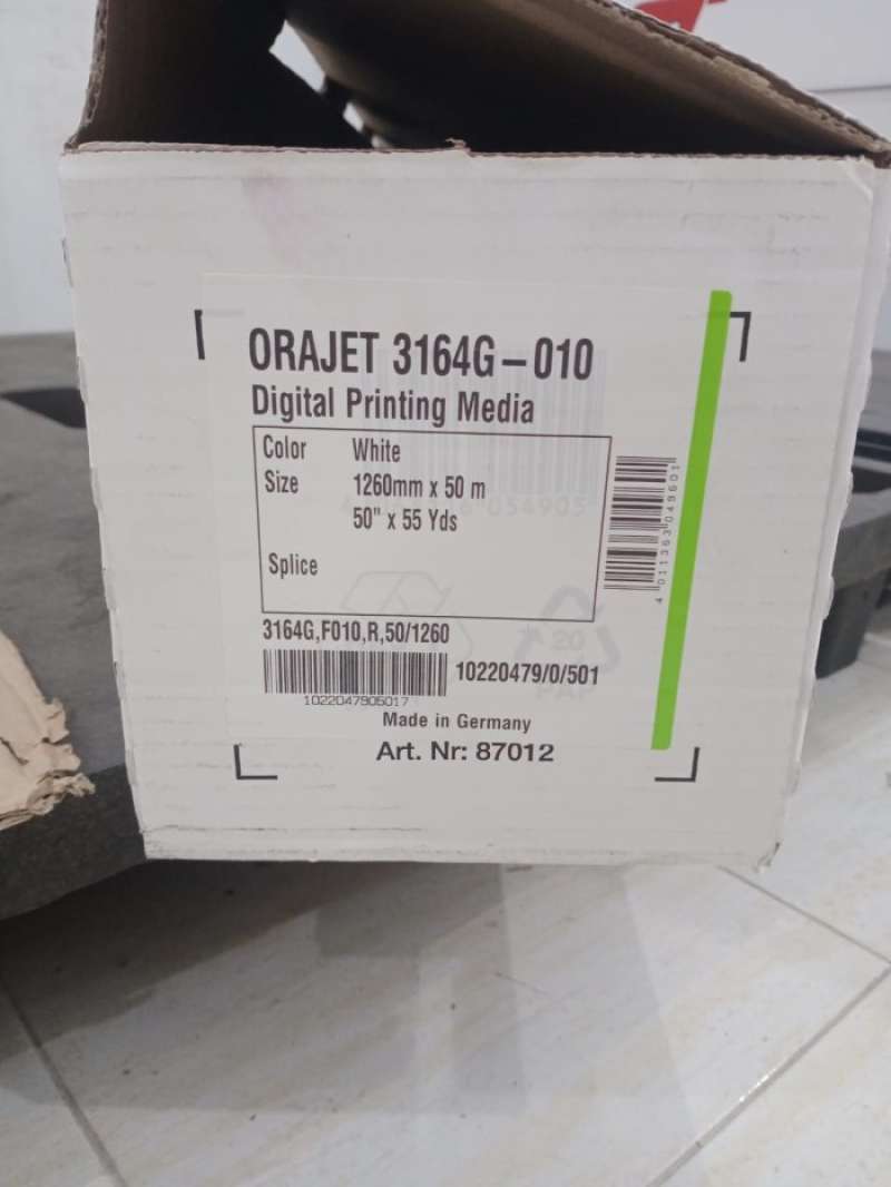 Promo Sticker Printable Orajet Putih Glossy Oracal (3164 010) Roll