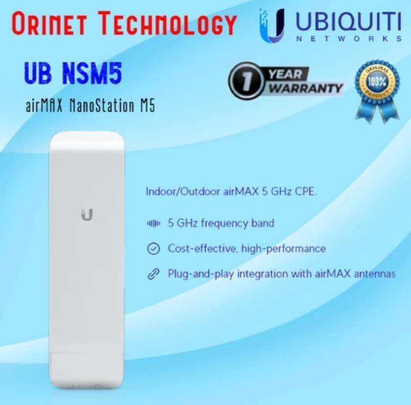 UBIQUITI NanoStation M5 2-Pack: Stazioni Mimo 2x2 5 GHz Ad Alta Potenza, NSM5