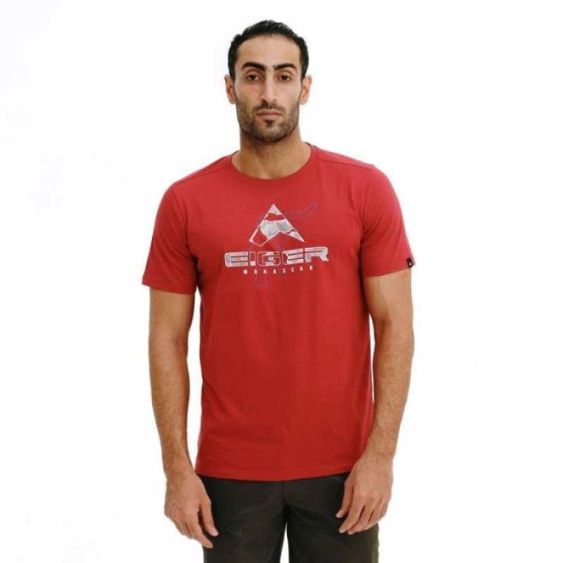 Jual Eiger Kaos Pria Makassar S/s T-shirt Red Di Seller Otdor