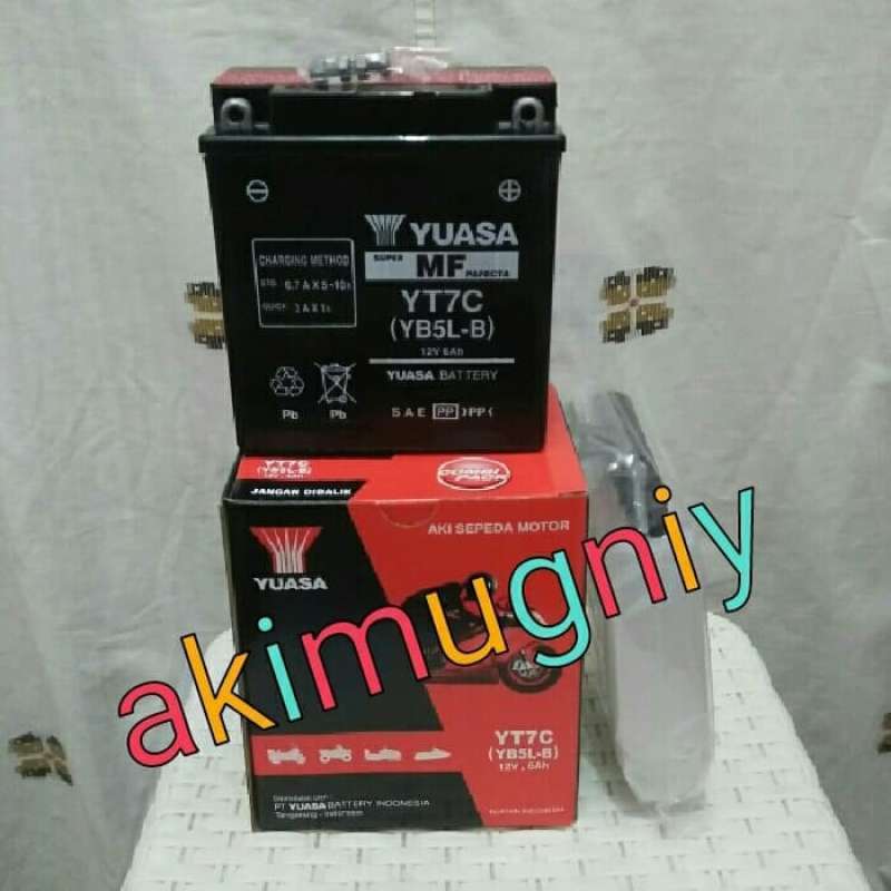 Promo Aki Motor Mio Sporty Yt7c Yuasa 12v 6ah Yb5l-b Gm5z-3b Mio Smile