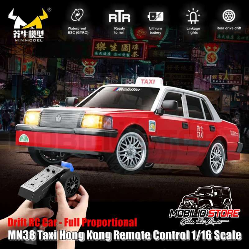 MN38 TAXI HONG KONG REMOTE CONTROL 1/16 DRIFT RC CAR FULL PROPO RTR