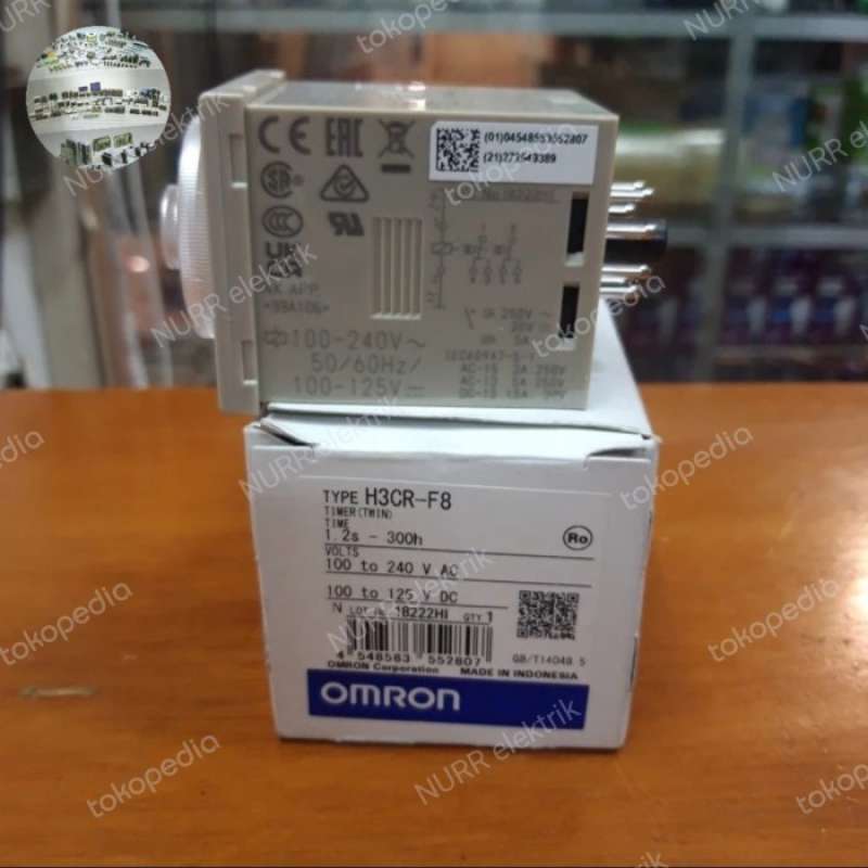 H3CR-F AC24-48/DC12-48 Omron H3CR Series DIN Rail Mount Timer Relay, 240V ac, 0