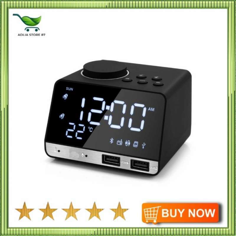 Promo Jam Meja Bluetooth Speaker Alarm Clock Radio Usb Charge K11