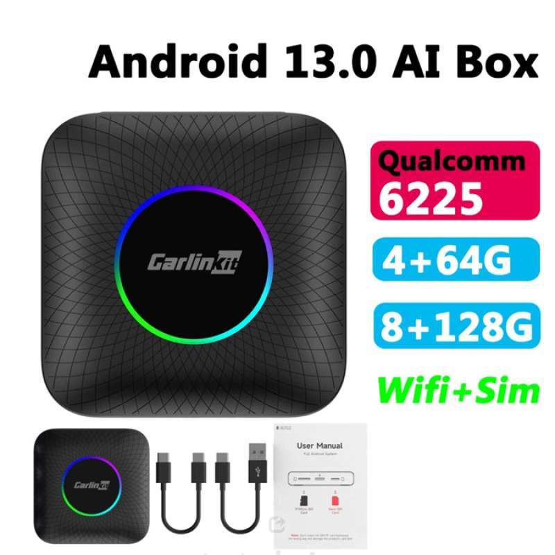 Promo Carlinkit Wireless Carplay Ai Box Android 13 Plus Tbox Qcm6125 8 ...