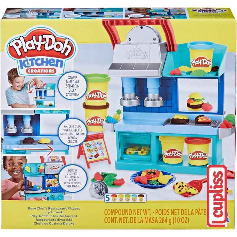 Play Doh Kitchen Busy Chef Restaurant Playset Hasbro F8107 Playdoh