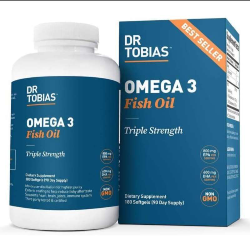 Promo Dr Tobias Omega 3 Fish Oil Triple Strength 800mg Epa 600mg Dha ...