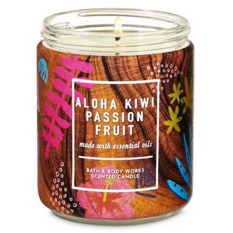 Promo Bath & Body Works / Bbw Single Wick Candle Aloha Kiwi