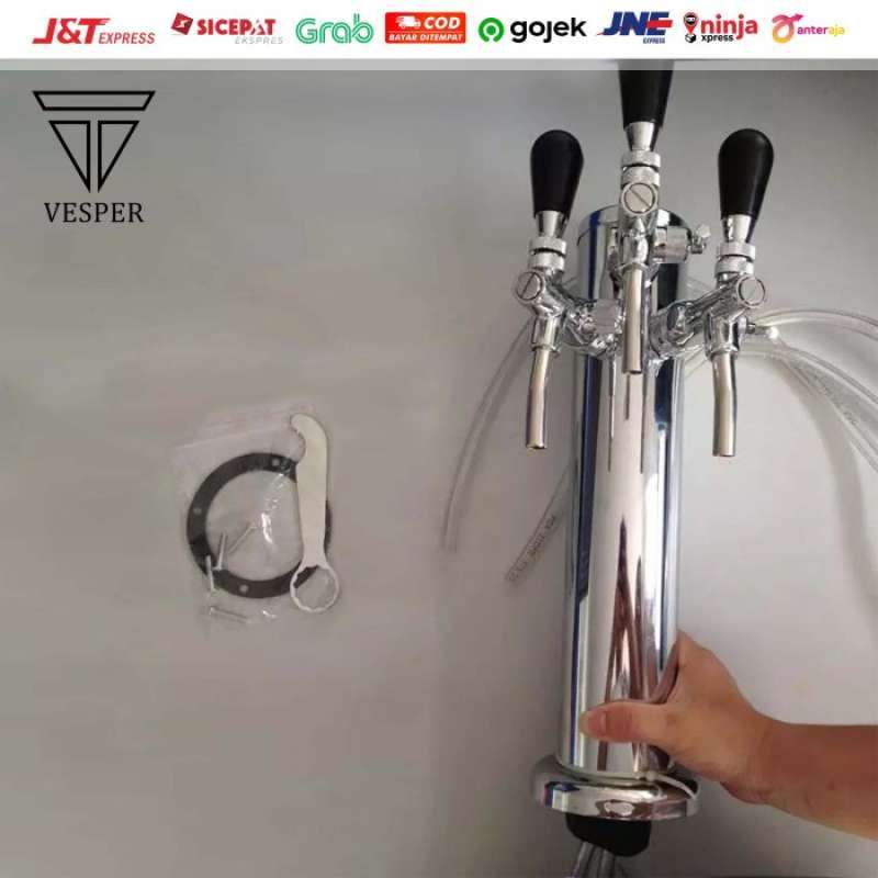 Promo Beer Tower Triple Tap With Flow Control / Kran Kegerator