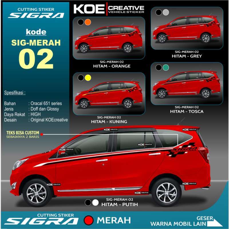Promo Stiker Mobil Sigra 02 Diskon 23 Di Seller Valhein Store Kebon