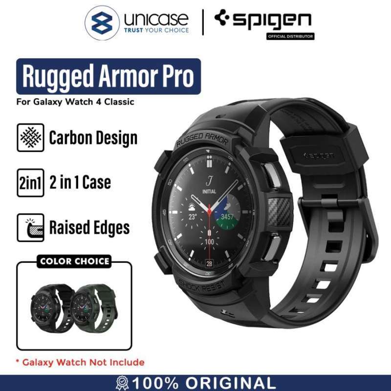 Spigen Galaxy Watch 4 Classic (46mm) Case Strap Rugged Armor Pro - Black ACS03832