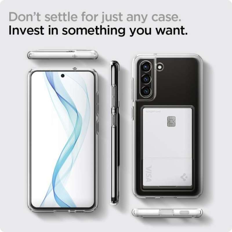 Case Samsung Galaxy S21 FE Spigen Crystal Card Slot Clear TPU Casing