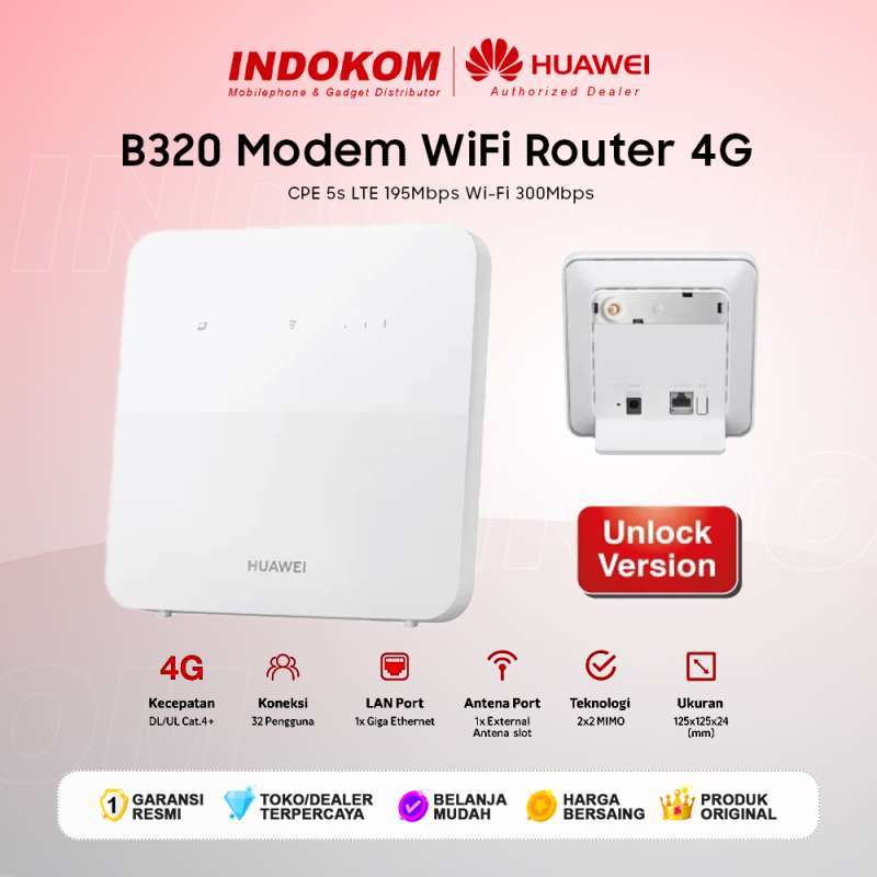 Jual Huawei B320 Modem Wifi Router 4g | Cpe 5s Lte 195mbps + Telkomsel ...