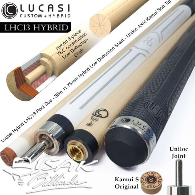 Jual Lucasi Lhc13 Hybrid Cue Uniloc Low Deflection Shaft Billiard