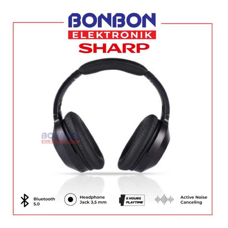 SHARP HP-60 Wireless On-Ear Headphones with Active Noise Canceling, 32 Hours Playtime, and Built-in Mic. Perfect for Mobile Use and Ensuring Optimal Sound Quality
