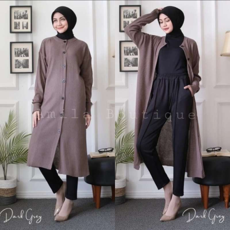 Long cardigan muslimah clearance