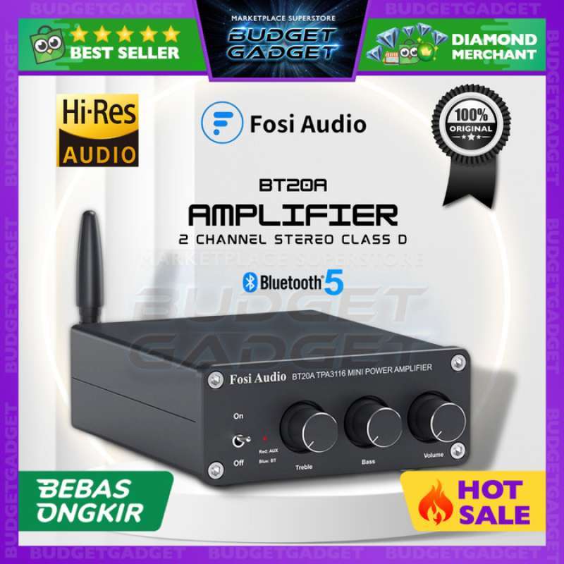 Promo Fosi Bt20a Audio Bluetooth 5.0 Amplifier 2 Channel Stereo Class D ...