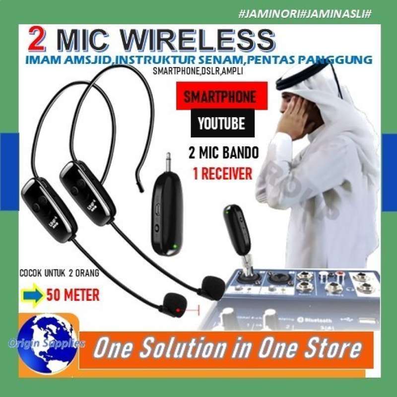 Promo Mic Wireless 2 Mic Presentasi Tur Imam Masjid Musholla Tour Guide ...