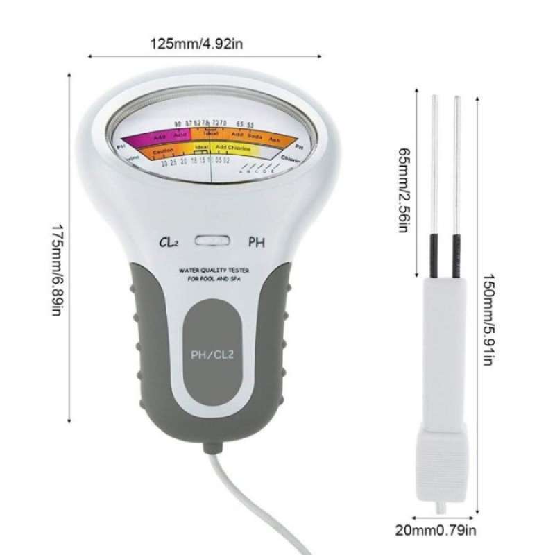 Jual Cl2 Chlorine Meter Ph Chlorine Tester Kaporit Cl2 Air Kolam Renang ...