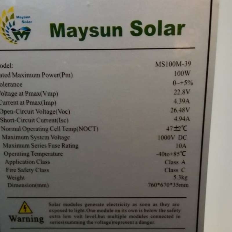 Jual Solar Panel Cell Surya Module Gh 100 Wp 100wp 12v 12 V Mono Murah ...
