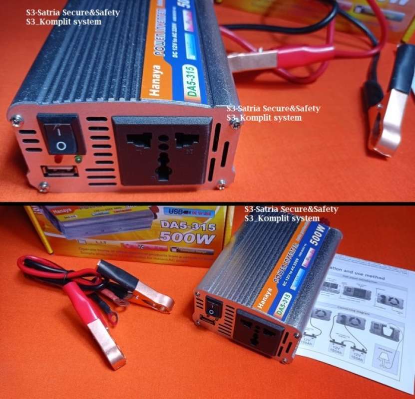 Jual Hanaya Power Inverter 500watt 500w 500 W Watt Accu Aki 12v To 220v