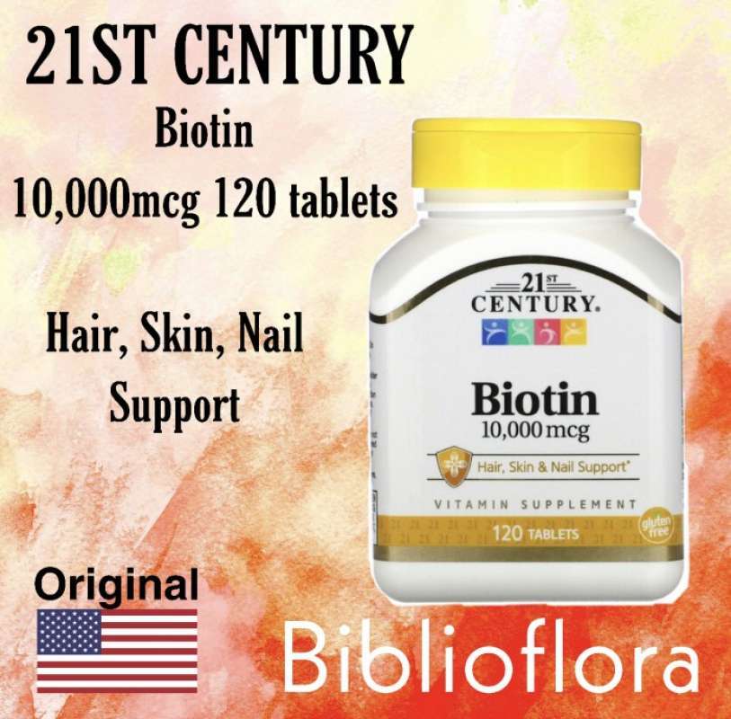 Promo 21st Century Biotin 10000 Mcg 120 Tablets Diskon 33% Di Seller ...
