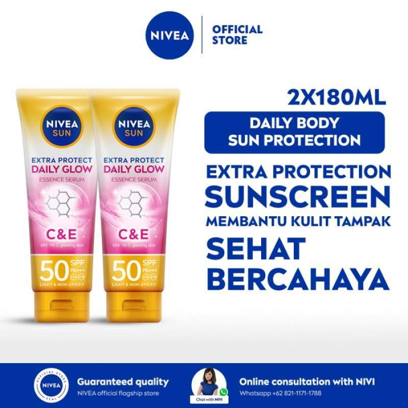 Jual Nivea Sun Extra Protect Daily Glow Spf50 180ml - Twin Pack Di ...