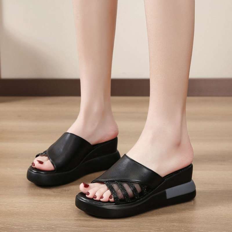Jual Lurad Sandal Wedges Wanita Hak Tinggi Cantik Elegan Santai Bl006 37 Hitam Di Seller Winter Cengkareng Timur Kota Jakarta Barat Blibli