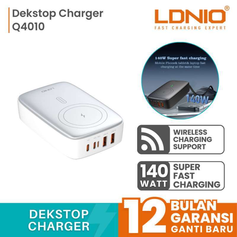 LDNIO Q4010 Wireless Charger Docking 15W GaN Fast Charging Desktop Charger  140W
