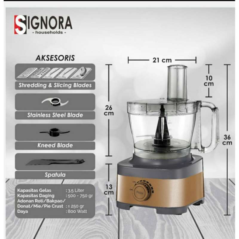 Jual Food Processor Pro Signora (tanpa Cubic Cutter) Dan Bonus Hadiah