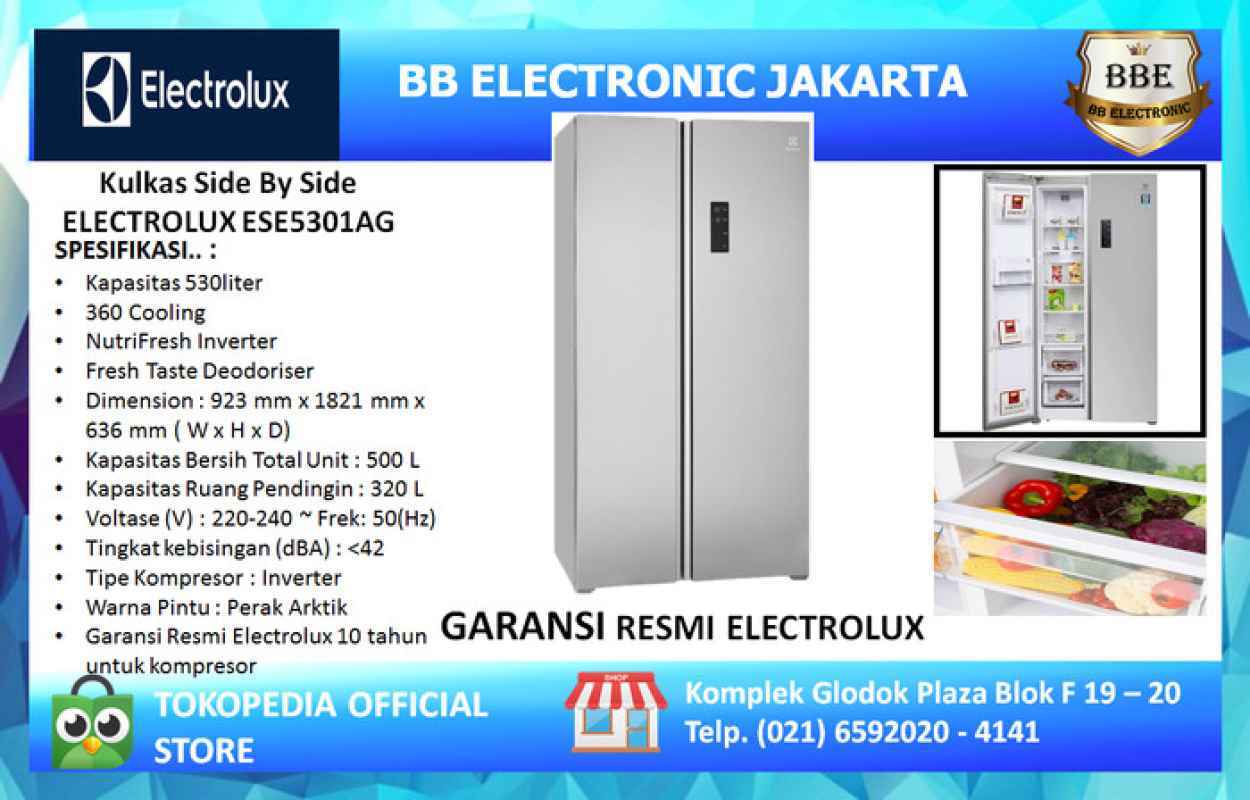 Jual Kulkas Side By Side Electrolux Ese5301ag New Di Seller Haveart