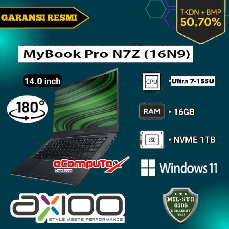 Laptop Axioo MyBook Pro N7Z (16N9) Ultra 7-155U 16GB 1TB NVME 14