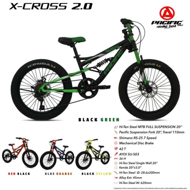 Promo Promo Sepedaung 20 Inch Mtb Pacific X Cross 2.0 Full Suspensi 7 Speed Diskon 50 Di Seller Bayanaka Rawa Buaya Kota Jakarta Barat Blibli