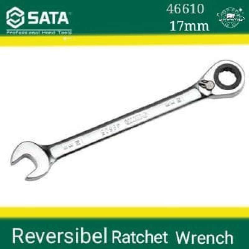Promo Sata Kunci Ring Pas 17 Mm Reversible Ratchet Wrench Bolak Balik ...