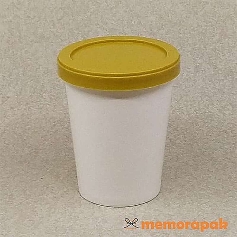 Jual Paper Cup Ice Cream / Es Krim 6 Oz + Tutup Warna + Sendok Putih Di ...