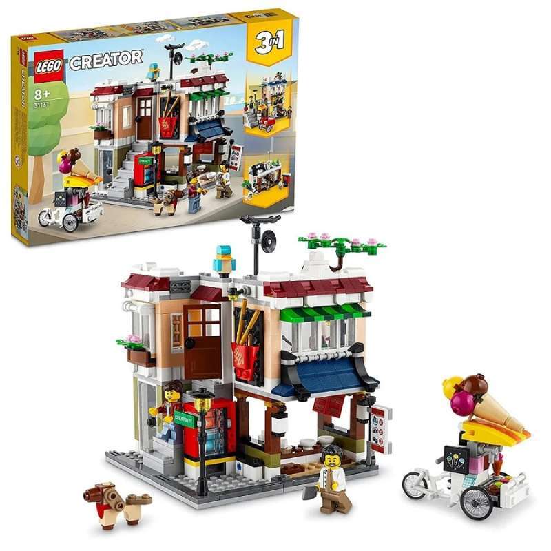 LEGO Creator in 31131 Downtown Noodle Shop Set Building Kid Toy Town  House Modular City Model Bike Arcade Game Store Townhouse Mainan Balok Anak