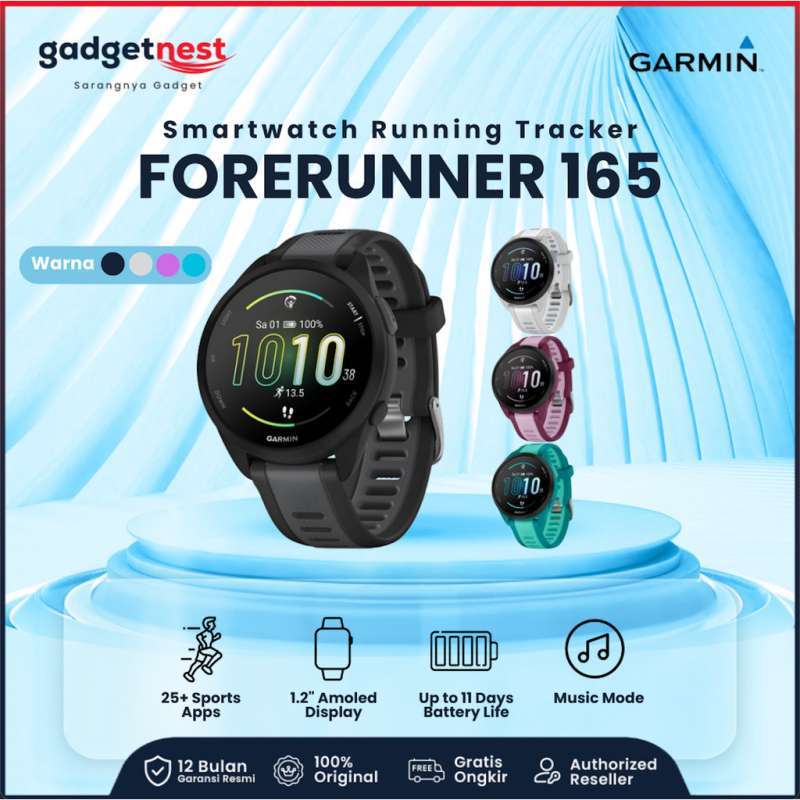 Garmin Forerunner 165 Music/Non Music Smartwatch Running 5ATM Water Resistance FR165