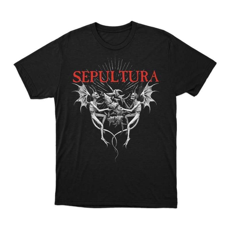 Kaos Band Metal Sepultura Pria Wanita Bahan Cotton Combed 24'S Tebal  Adem