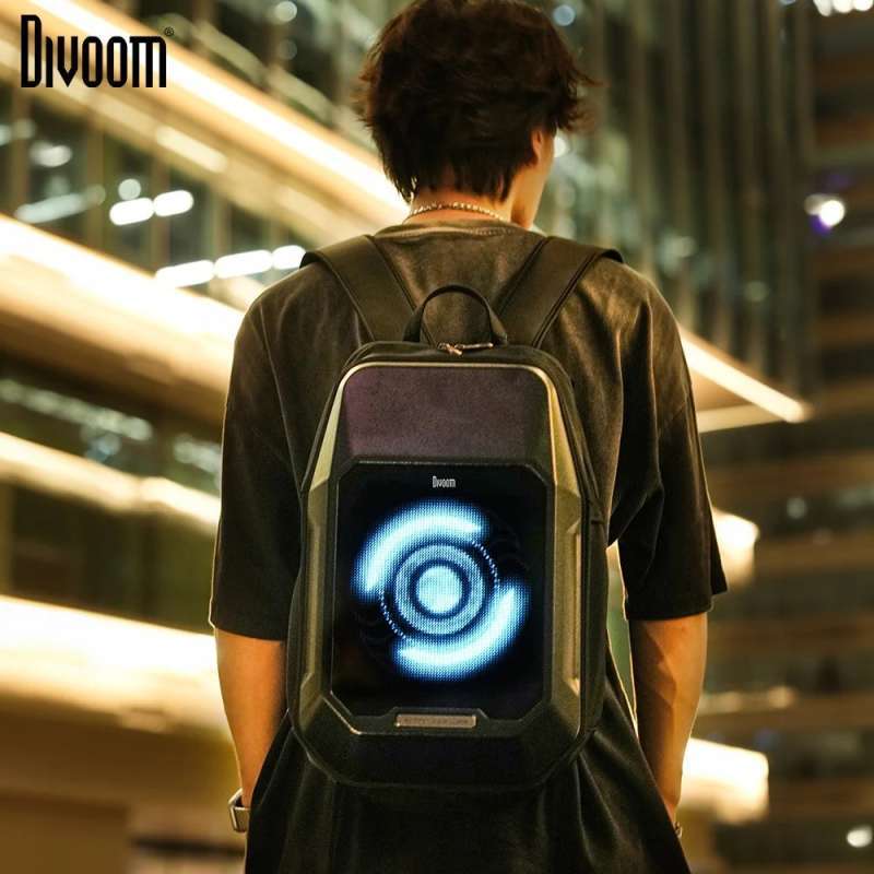 DIVOOM Cyberbag Pixel Art LED Backpack Tas Ransel dengan LED Pixel Art 64  x 64