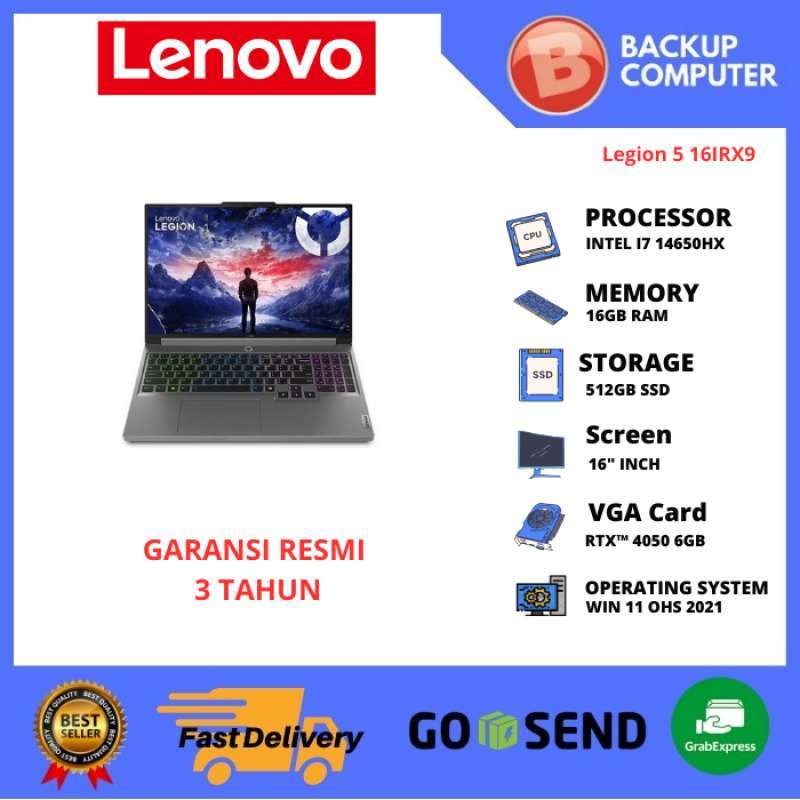 LAPTOP LENOVO Legion 16IRX9 BWID INTEL I7 14650HX 16GB RAM RTX 4050 6GB