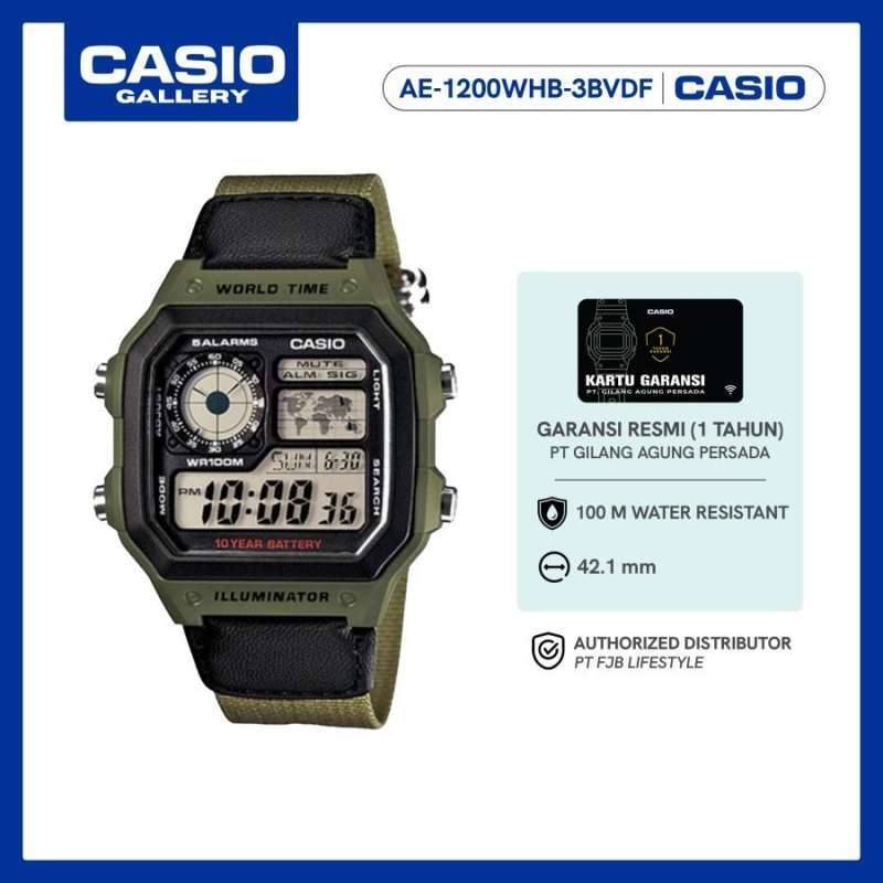 Ae 1200whb Casio Illuminator Army Green Casio General AE-1200WHB