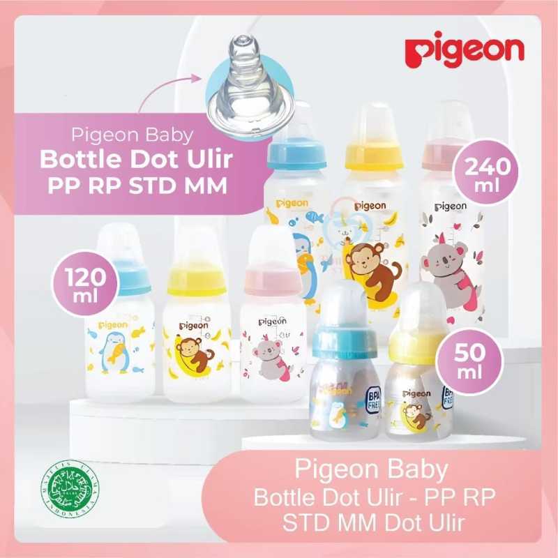 PIGEON Botol Standard Peristaltic Nipple PP RP MM 50ml 120ml 240ml Botol  Susu Bayi
