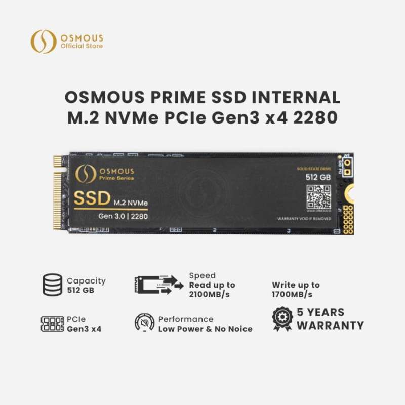 Osmous Prime SSD Internal M2 NVMe 512GB PCIe Gen3 x4 2280 NVME