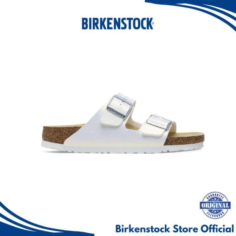 Sandal Birkenstock Arizona Birkoflor Shiny Lizard White