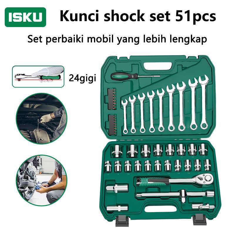 Promo Isku Kunci Shock Set Kunci Mata Sok 51pcs 24gigi Set Socket