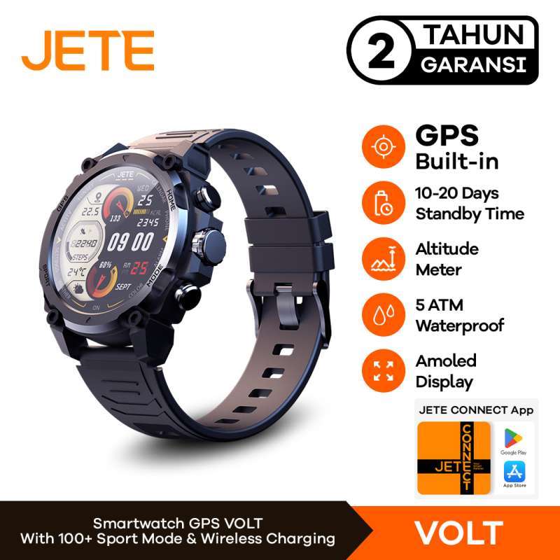 Smartwatch JETE VOLT with GPS Built in Amoled Display Waterproof  Altimeter Barometer Features Garansi Resmi Tahun