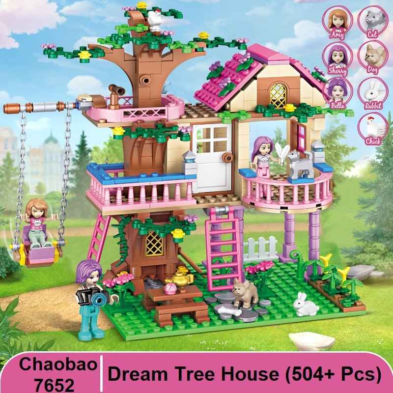 Brick Building Block Chaobao 7652 Girls Dream Tree House 504+ Pcs  Mainan Edukasi Anak