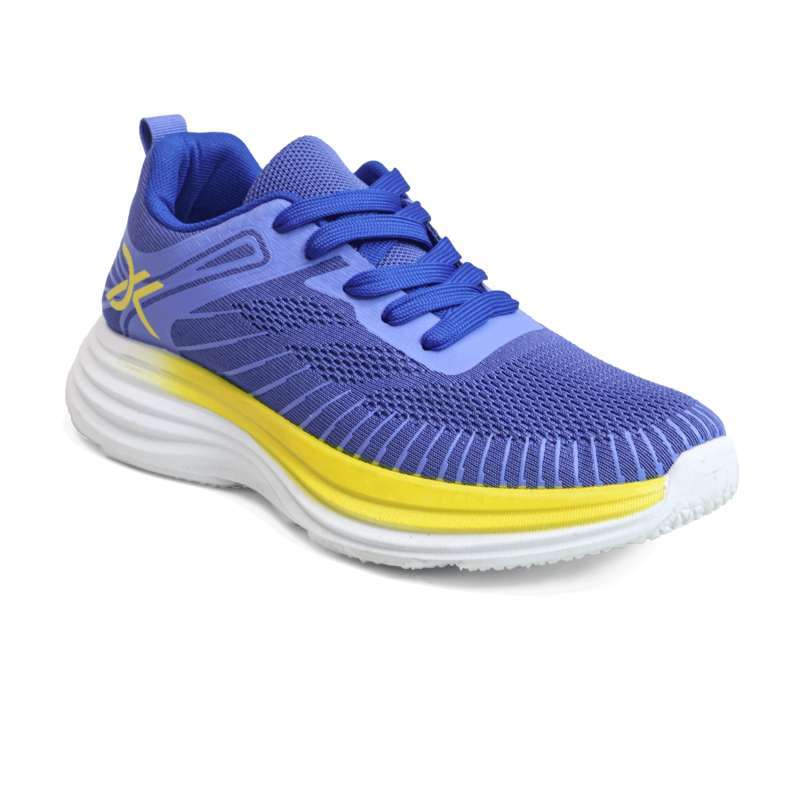 Kevin Sepatu Sport Pria Men Sneakers Sekolah Flyknit Tali 889-092 Biru